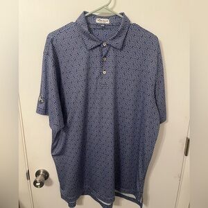 Peter Millar Navy Geometric Polo Shirt
